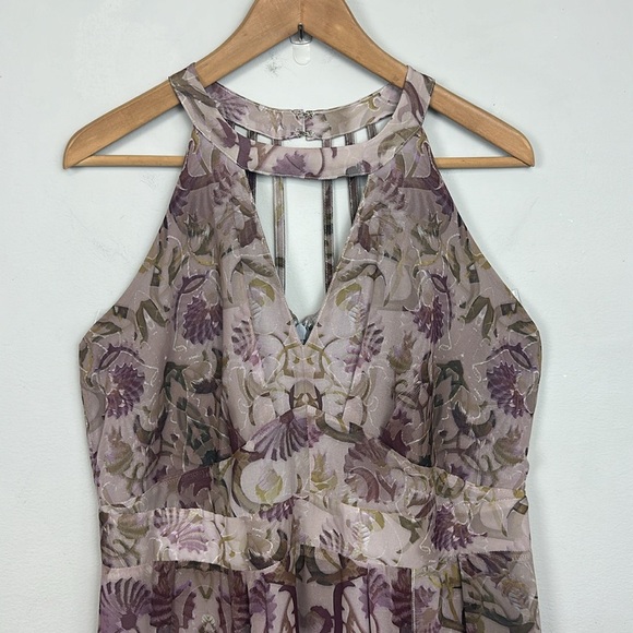 City Chic Purple /Grey Halter Keyhole Maxi Dress Sz 14 - Picture 4 of 15